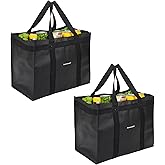 Homemell Heavy Duty Reusable Grocery Bags, Large Collapsible Tote Holds 100 LBS, Extra-Strength Premium Material