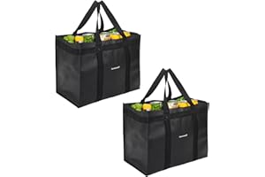 Homemell Heavy Duty Reusable Grocery Bags, Large Collapsible Tote Holds 100 LBS, Extra-Strength Premium Material