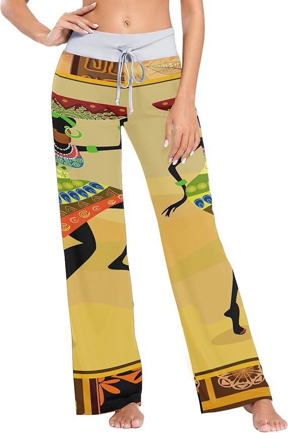 Youth Pajama Bottoms African Beautiful Drawn Woman Portrait Long Pajama