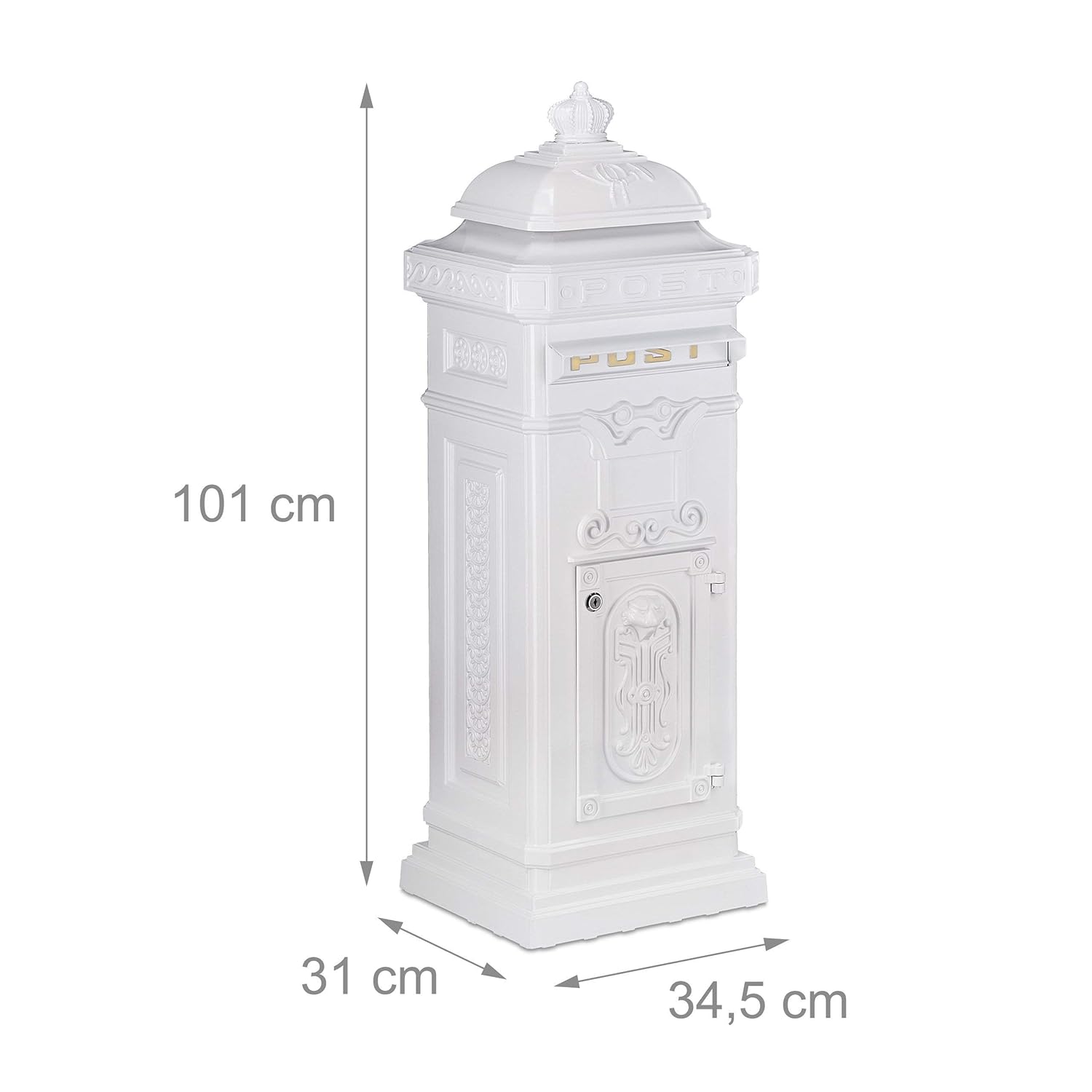 Relaxdays 10020106 490 Cassetta Postale In Design Antico Hxlxp 101 X 34 5 X 31 Cm Bronzo Alluminio Inossidabile Stile Inglese Ferramenta Cassette Postali Americane