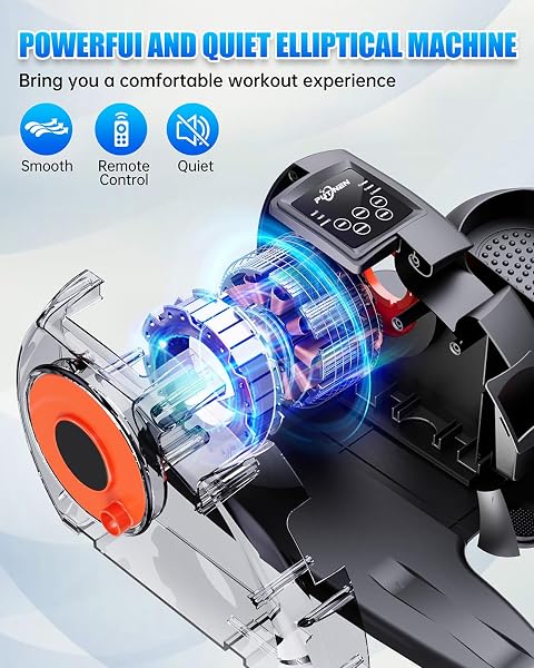 UNDER DESK ELLIPTICAL MACHINE, ELECTRIC ELLIPTICAL LEG EXERCISER FOR SENIORS WITH 12 ADJUSTABLE, PORTABLE QUIET ELLIPTICAL EXERCISE MACHINE, SEATED PEDAL EXERCISER WITH REMOTE CONTROL (ORANGE)