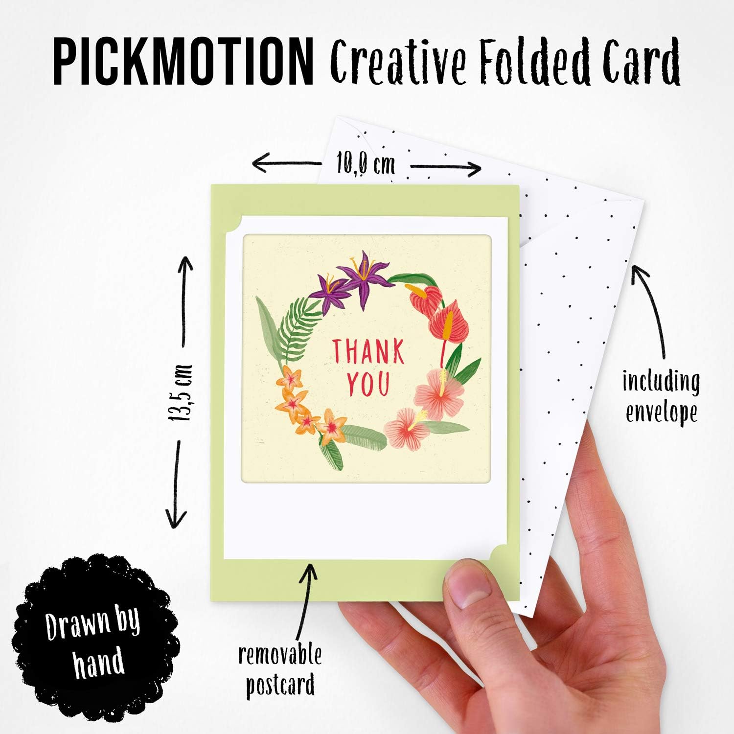PICKMOTION Thank you | Set of 2 Small Folded Cards | Greeting Cards ...