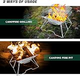 Odoland Portable Collapsible BBQ Fire Pit Stainless Steel Grill 43x43x31cm view 6