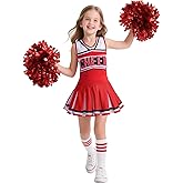 Koatobbor Girls Cheerleader Costume Cheerleading Outfit Dress for Halloween Party Birthday Gift