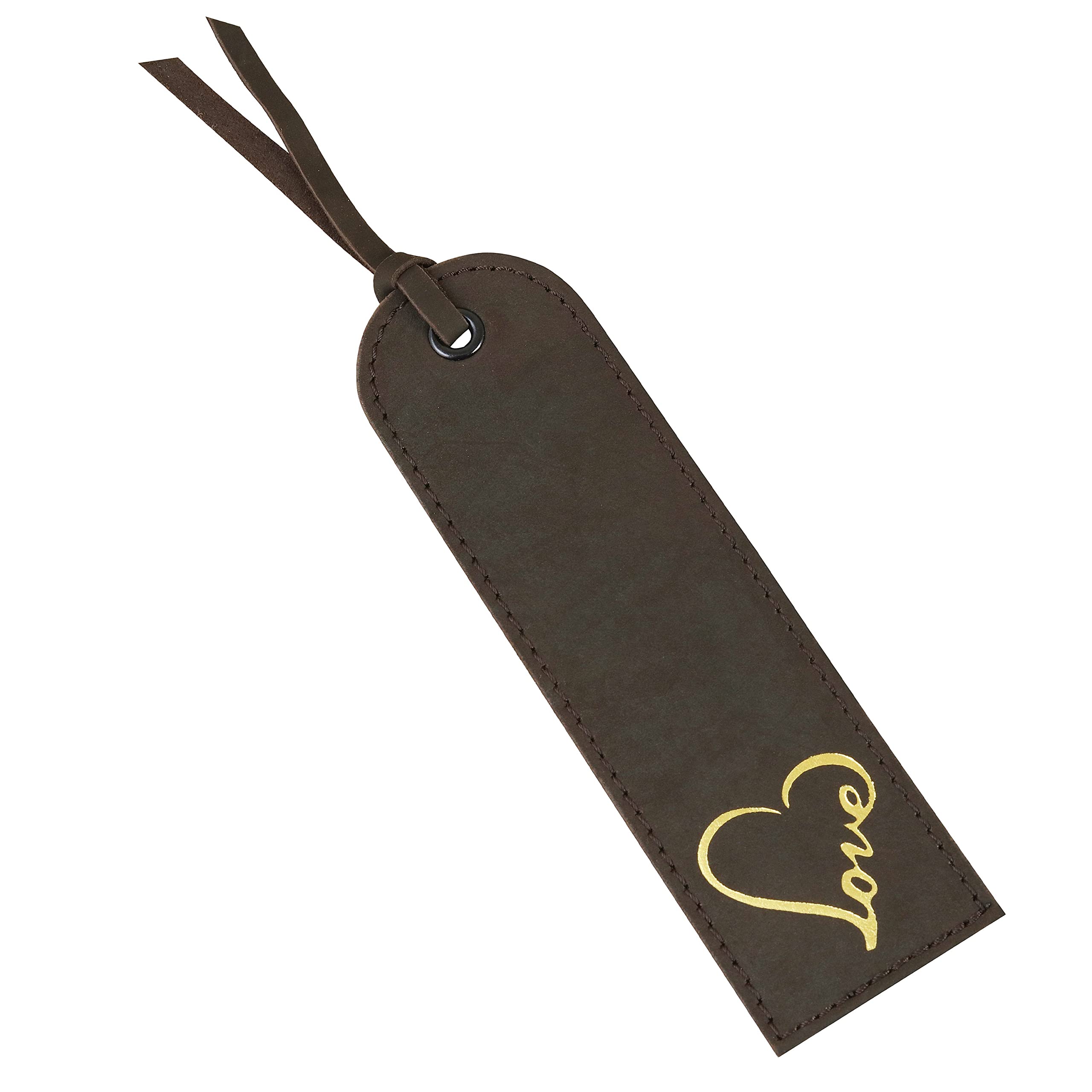 SHADOW DANCE UK Genuine Leather Bookmark Handmade - High Quality - Soft to Touch - for Women and Men - Ideal for Gift to Bookworms and Readers - Decorations - Rustic Look - (Love in Heart)