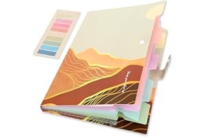 Ddaowanx Expanding File Folder, Letter A4 Size Accordion Plastic File Organizer, 5 Pocket Folders for Documents, Aesthetic Folder with Labels, Paper Organizer for School Office (Bohemian Printed 3)