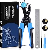 Diyife Leather Hole Punch Upgraded Set Belt Puncher 6 hole sizes 2-4.5mm Blue