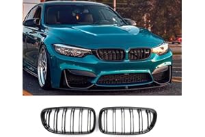 BLWGROW Front Grille Compatible with 2009-2011 BMW 3 series E90 323i 328i 328xi 335d 335i 335xi Sedan LCI，E91 328i 328xi Touring LCI,Double Slats Gloss Black