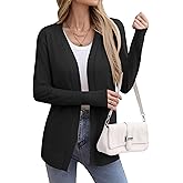 Bettysays Women's Long Sleeve Open Front Cardigan Casual Loose Lightweight Dusters Cardigans