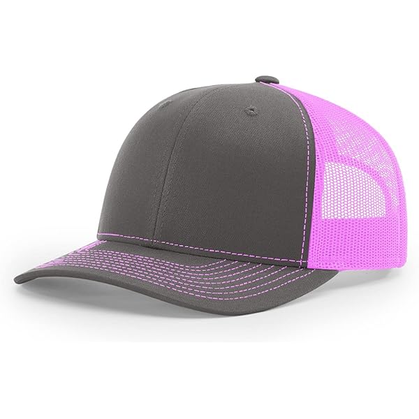 RICHARDSON Purple/White 112 Mesh Back Trucker Cap Snapback Hat w