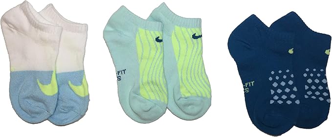 Amazon Nike キッズ 3足パック グラフィック 軽量 ノーショウソックス Us サイズ X Small 5 7 ボーイズ 通販