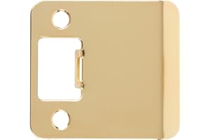 Round Corner Extended Lip Strike Plate, 2-1/4" x 2", (2-1/2" Overall Length), Polished Brass by Stone Harbor Hardware