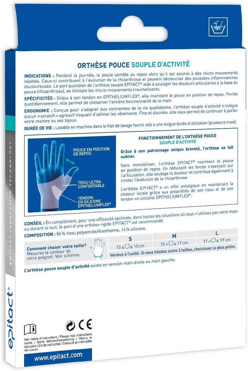 Epitact Supple Activity Thumb Orthosis Painful Thumb Rhizarthrosis Left Hand - L - Image 4