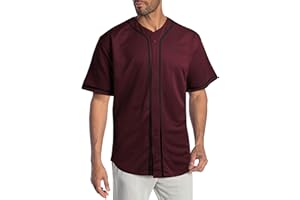 Hat and Beyond Mens Baseball Jersey Button Down Shirts Active Team Sports Uniforms