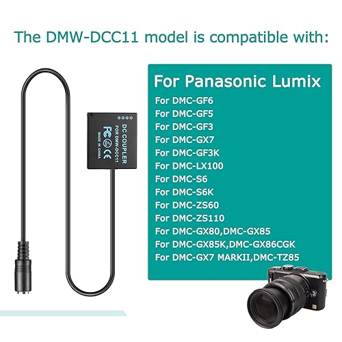 Raeisusp DMW-BLG10 BLE9 DCC11 Dummy Battery 5V USB Cable for