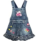 Peacolate 3-11T Little&Big Kids Girls Jumpsuit&Rompers Bib Overalls Colorful Tie-dye Shortalls Suspender Shorts Jeans Pants…