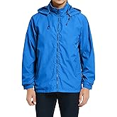 Gleemyth Mens Lightweight Windbreaker Jacket Waterproof Rain Jacket with Hood Soft Shell Jacket