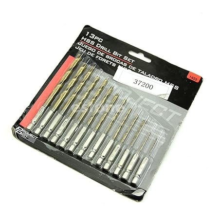 Generic A96 13pcs/lot HSS High Speed Steel Titanium Coated Drill Bit Set 1/4 Hex Shank 1.5-6.5mm #XY