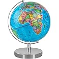 Eolivees 9'' Globe for Children World Globe with Stand Rewritable Easy-Read High Clear Map Earth Globes for Adults, Educational Interactive Globes for Kids Learning STEM Toy Present for 3+ Years Old