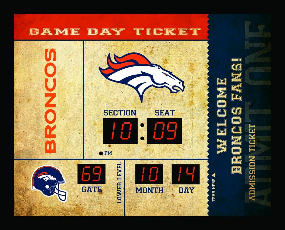 Team Sports America Denver Broncos Bluetooth Scoreboard Wall Clock