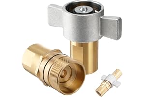 TRUCFUSION 1" NPT Wet Line Wing Nut Hydraulic Quick Disconnect Coupler/Coupling Set, Heavy Duty Brass For Live Dump Trailer Hydraulic Systems