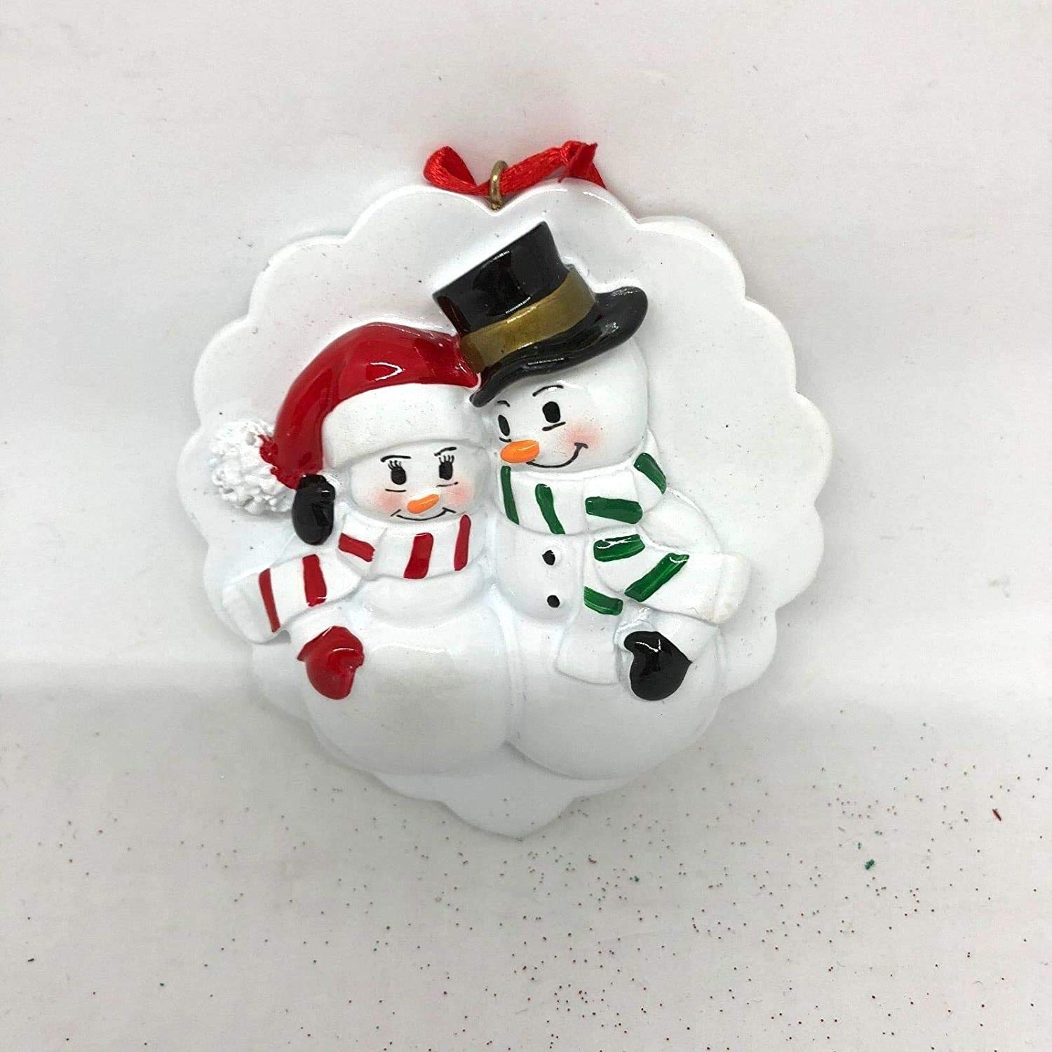 Personalise Your Own Resin Christmas Tree Hanging Decorations - Snowman Couple