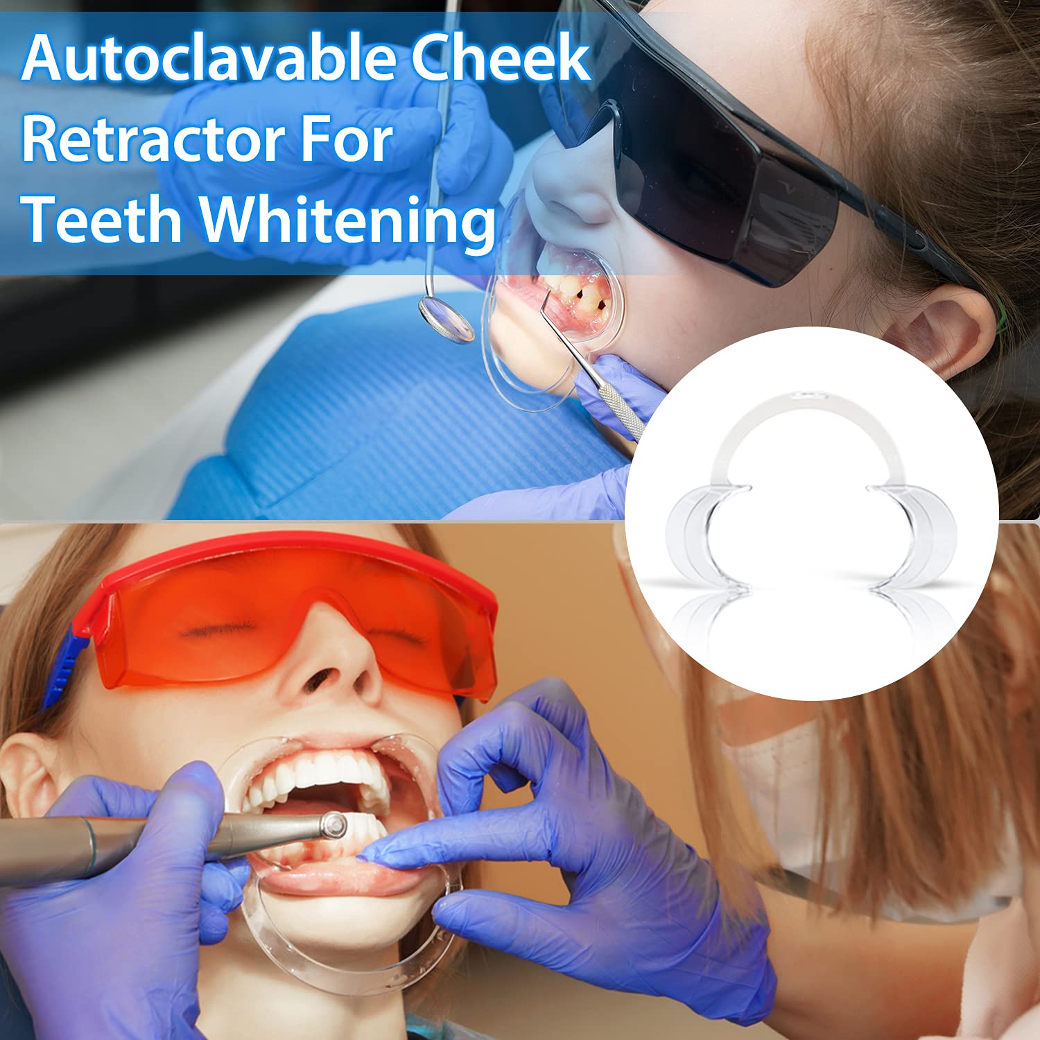 EZGO 20 Pieces (Size M) C-Shape Teeth Whitening Cheek Retractor, Disposable Dental Mouth Opener, Dental Lip Cheek Retractor for Mouthguard Challenge Game