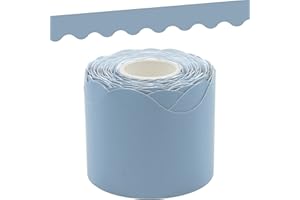 Teacher Created Resources Cottage Blue Scalloped Rolled Border Trim