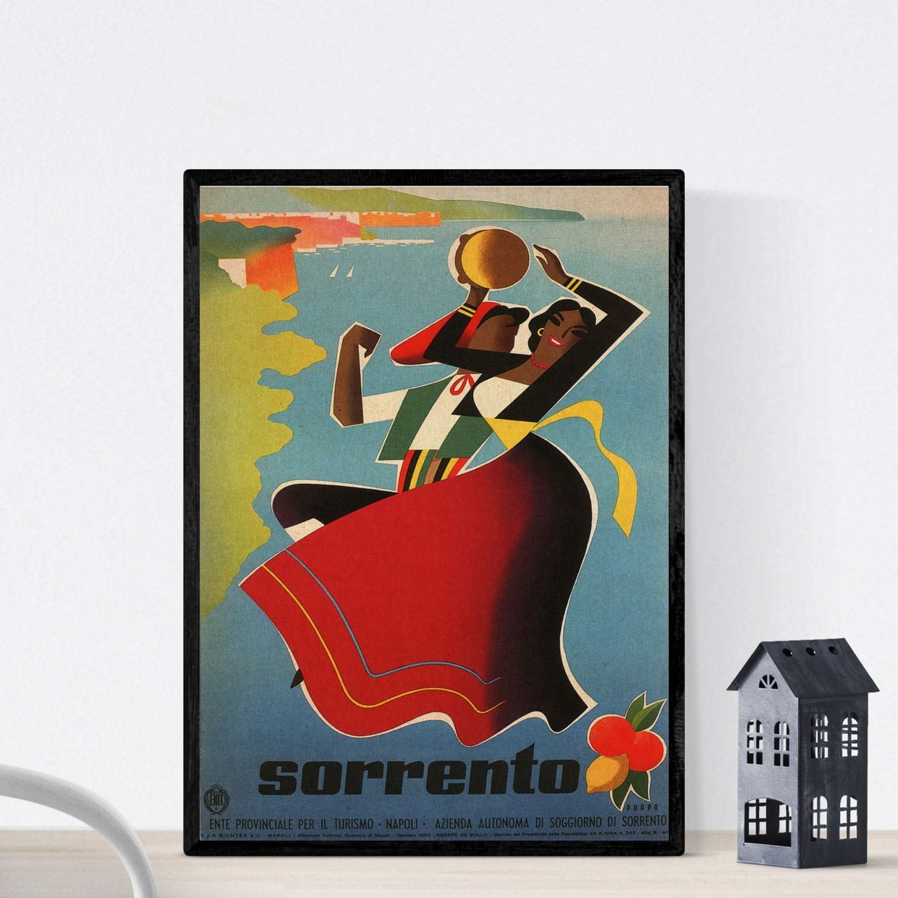 Nacnic Vintage Poster Vintage poster of France and Italy. Sorrento know. A4 size