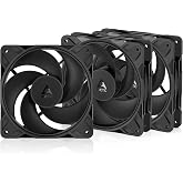 ARCTIC P12 Pro Reverse &ndash; 3 Pack &ndash; 120 mm Premium Fan with Reverse Airflow, PWM Fan with Y Cable Splitter, 500-3000 RPM, 0 RPM <5% PWM, hydrodynamic Bearing, 4-Pin - Black
