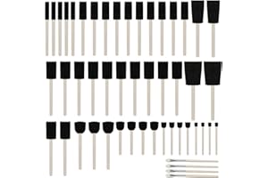 Fewanland Round Stencil Brush and Small Foam Brush Set with High Density Foam 50pcs for Small Crafting(5/16", 1/2", 3/4", 1", 1-1/2", 2") …