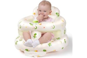 Inflatable Baby Seat for Babies 3-36 Months, Aloxina Sit Me Up Floor Chair with Built-in Air Pump, Infant Support Seat for Sitting & Learning to Sit, Full Surround Design (Dinosaur)