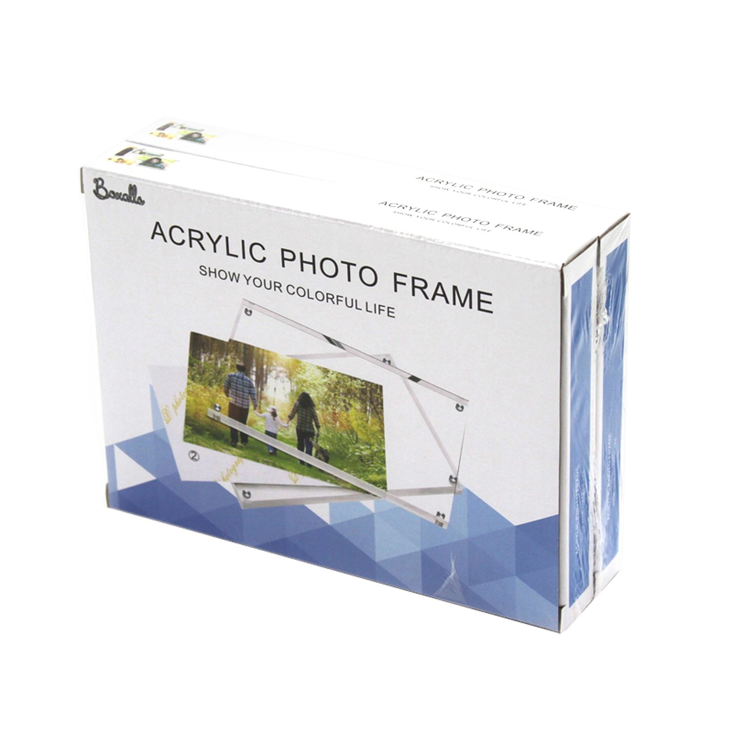 Boxalls Magnetic Picture Photo Frames Collage, Photo Booth, Transparent Acrylic,10mm+10mm Thickness (2 Pack 8\'\')