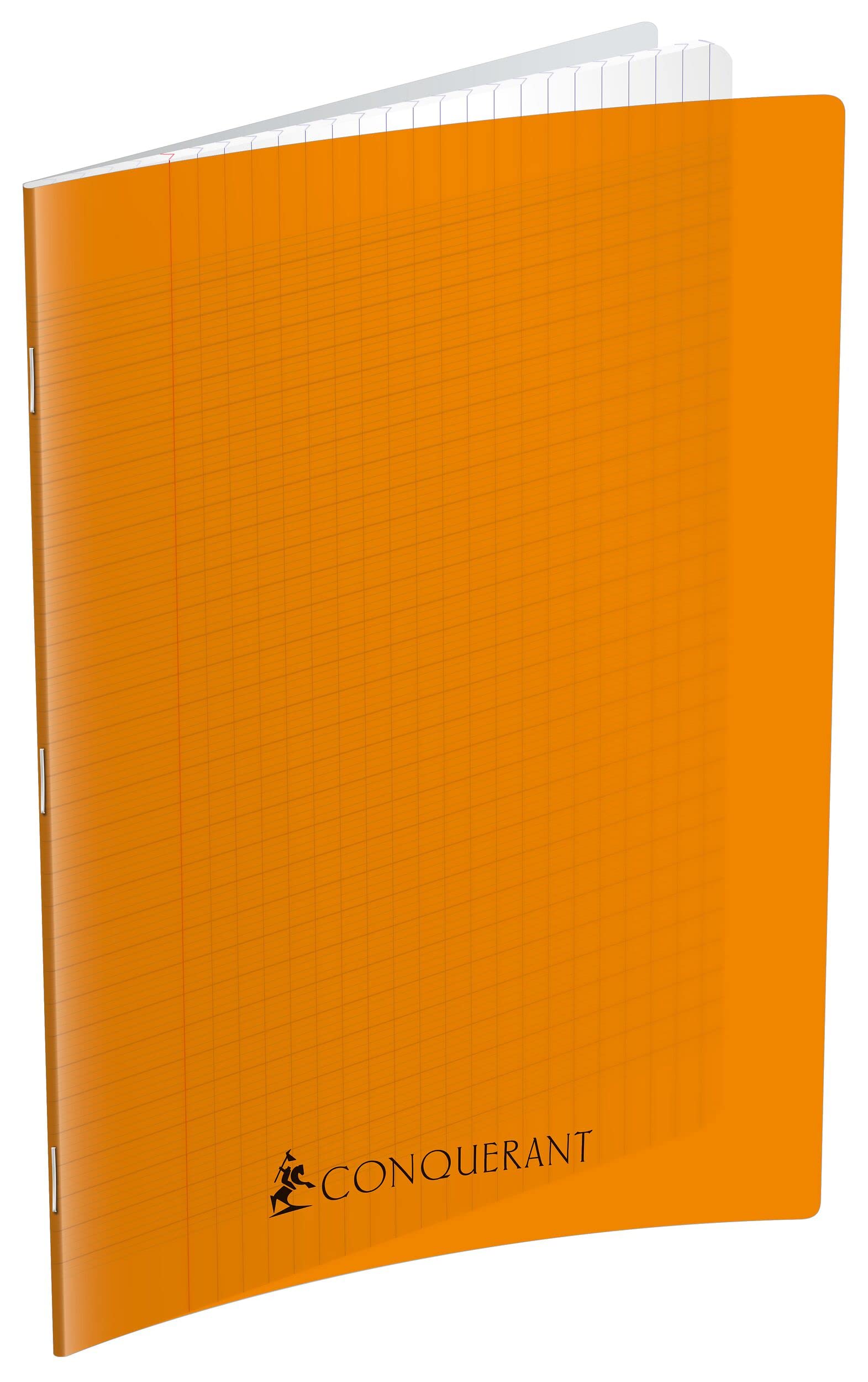 Conquérant Notebook A4 Large Squares Seyès 192 Stapled Pages Polypropylene Cover Orange