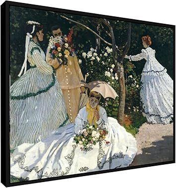 Claude Monet Frauen Im Garten 1867 Detail 50x40 Cm Leinwandbild Mit Schattenfugenrahmen Wand Bild Kunst Gemalde Foto Bild Auf Leinwand Mit Rahmen Alte Meister Museum Amazon De Kuche Haushalt
