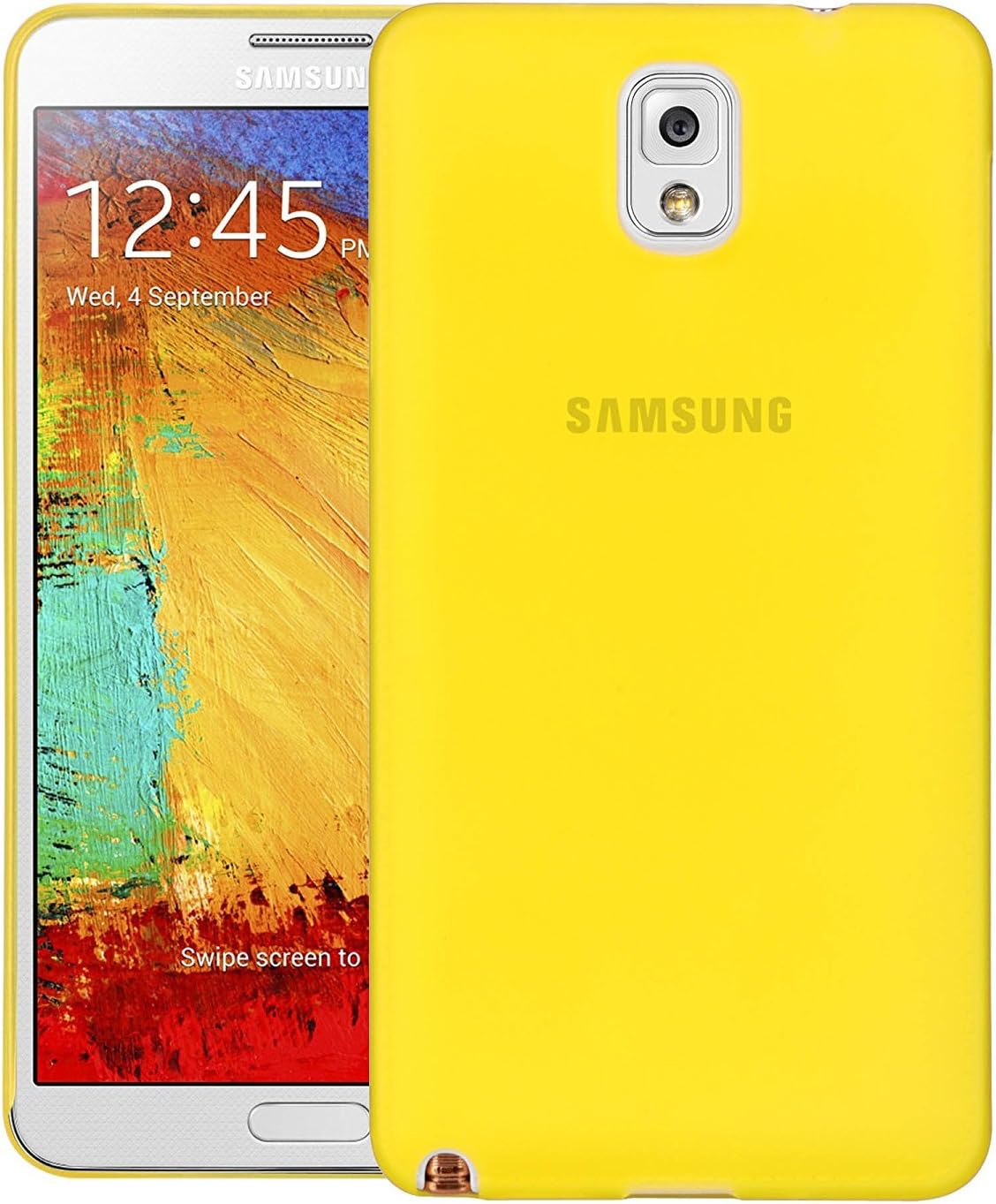 Yellow Grip Case Back Cover for Samsung Note 3 by Zigmo