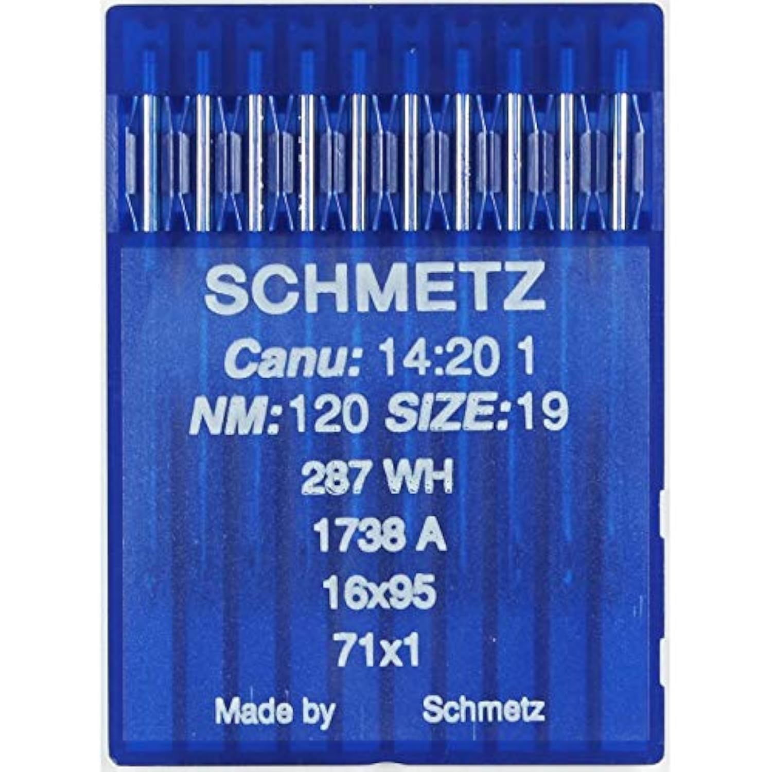 La Canilla ® – 10 Needles for Industrial Sewing Machine Schmetz DBx1 1738(A) 16 x 231 Thickness 120/19 Round Piston