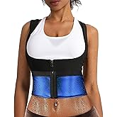 Everfion Sauna Suit for Women Shaper Vest Waist Trainer Sweat Sauna Shirt for Women Workout Tank Top with Zipper