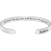 JoycuFF Memorial Gifts for Loss of Mom Dad in Memory of Jewelry Sympathy Bracelet Bereavement Cuff Secret Message Engraved Grief Gifts for Women