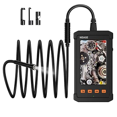 NIDAGE Inspection Camera, 5.5mm Borescope Automotive Endoscope Camera with 4.3 inch Screen, 1080P HD Industrial Endoscope with Semi-Rigid Cable for
