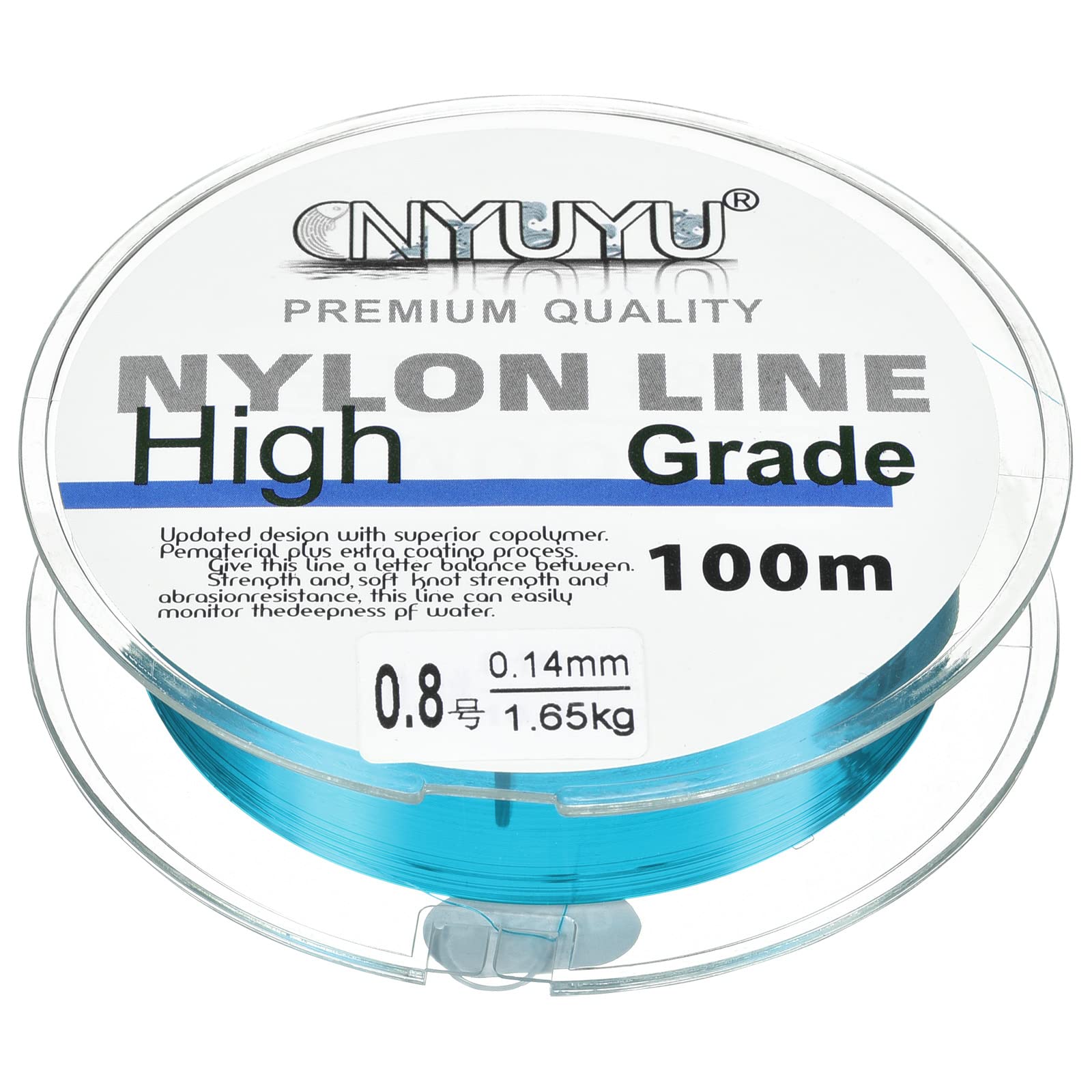 PATIKIL 109Yard/328FT Nylon Fishing Line, 3Lb Monofilament String Wire Fluorocarbon Coated for DIY Craft Hanging Decoration, Sea Blue