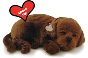 Perfect Petzzz Original Petzzz Chocolate Lab, Realistic, Life-Like Stuffed Interactive Plush Toy, Electronic Pets, Companion Pet Dog with 100% Handcrafted Synthetic Fur