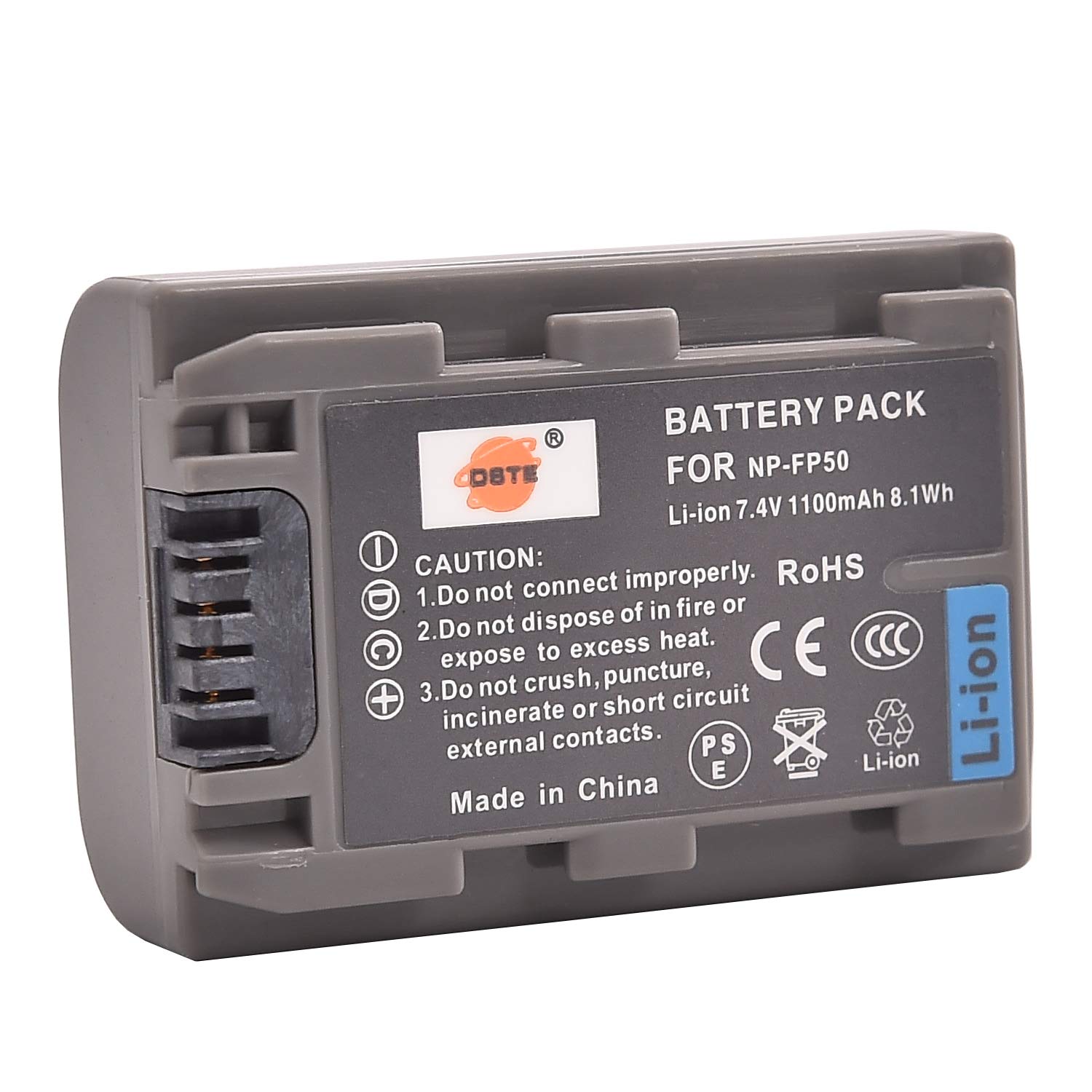 DSTE® NP-FP50 Rechargeable Li-ion Battery for Sony NP-FP50, NP-FP30 and Sony DCR-DVD103, DCR-DVD105, DCR-DVD203, DCR-DVD205, DCR-DVD305, DCR-DVD92, DCR-HC20 ...