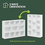 Furinno LUDER Book Shelf 11-Cube Reversible White 73.9W x 105.9H x 23.9D cm view 5