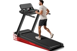 LONTEK Treadmills for Home, 15% Incline Treadmill, Folding Treadmill Filpped Screen and Heart Rate Sensor, 3.0HP Quiet Brushless Dual Cushion System, 300lbs Weight Capacity