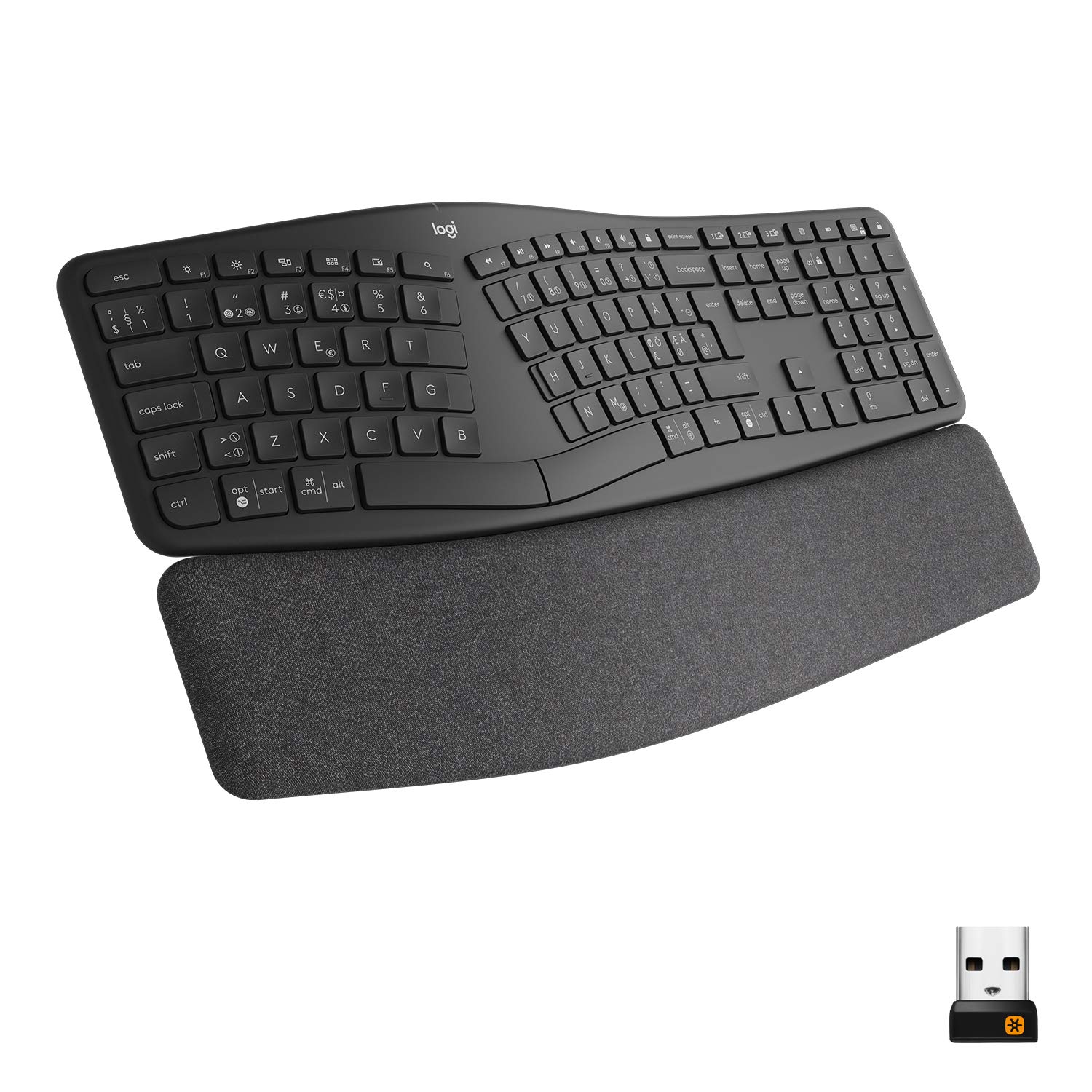 Logitech ERGO K860 - Wireless Ergonomic Keyboard with Split Key Arrangement, FR AZERTY - Graphite