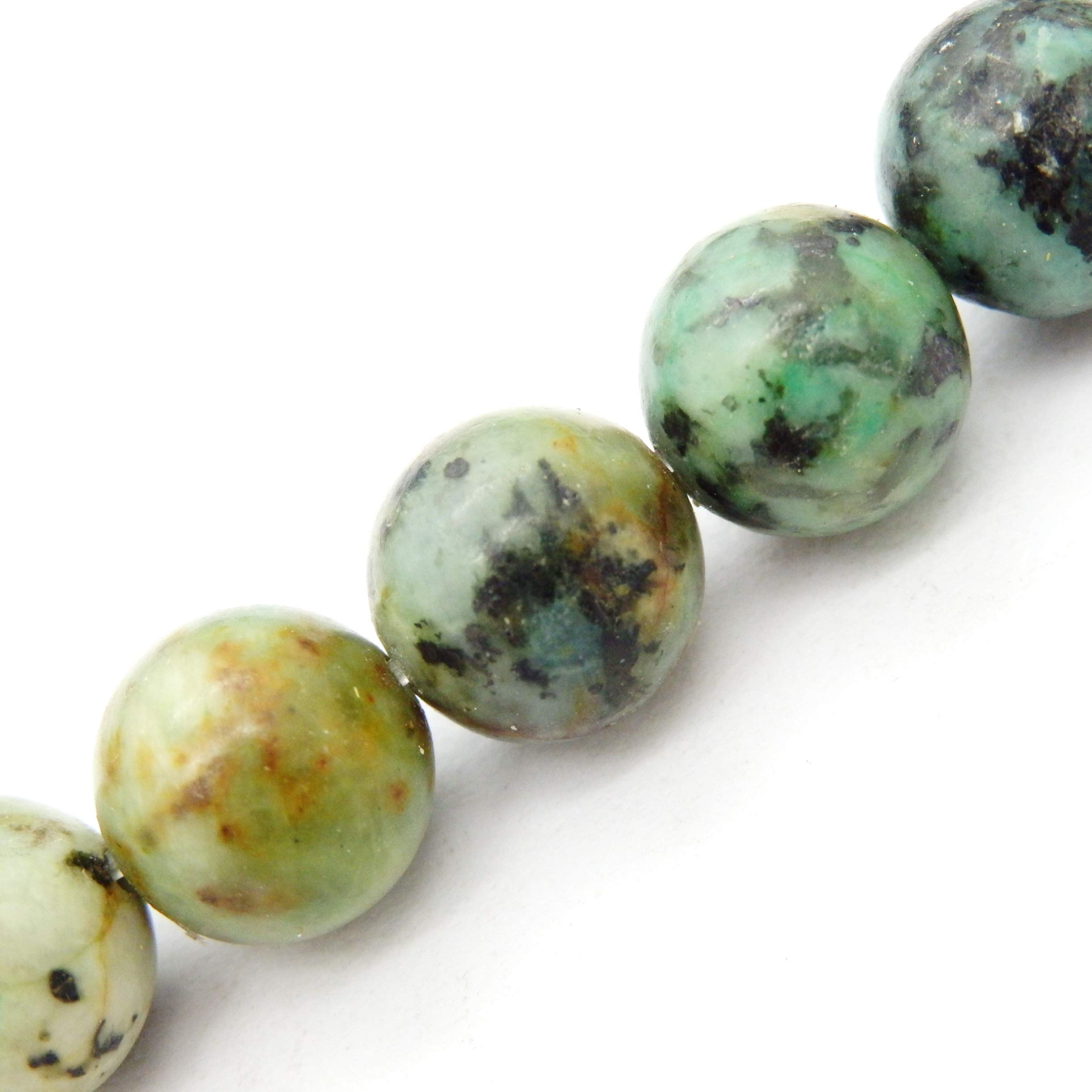 Fukugems Gemstone Beads for Jewelry Making, Sold per Bag 5 Strands Inside (African Turquoise, 8mm)