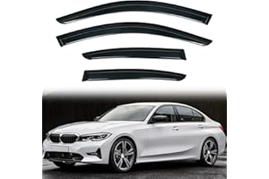 PLDDE Rain Guards Compatible with 2012-2019 BMW F30 3-Series 4-Door Sedan M3 318 320 325 328 330 335 340 i d xdrive e Tape-On Side Window Visor Wind Deflector Vent Visors Car Accessories