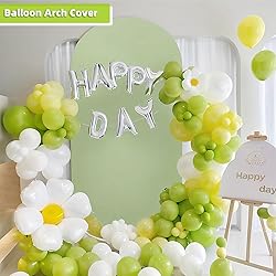 HEMMOTOP Green Arch Cover, 7.2 ft Spandex Wedding