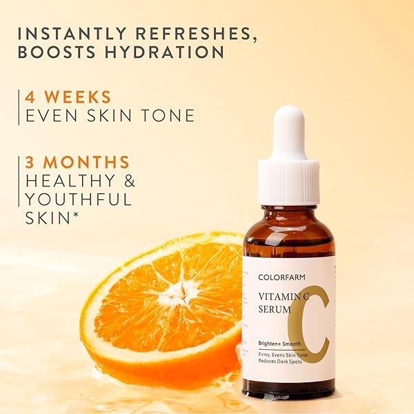 VITAMIN C FACE SERUM HYDRATING: COLORFARM SKIN TIGHTENING WITH VITAMIN E HYALURONIC ACID – ANTI-AGING FOR GLOW SKIN 1 FL OZ